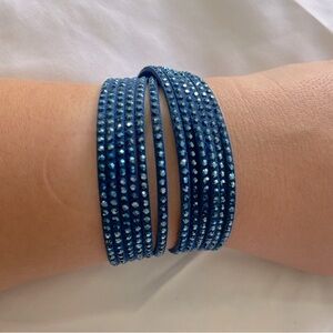 Like new. Swarovski crystal leather bracelet
